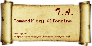 Tomanóczy Alfonzina névjegykártya